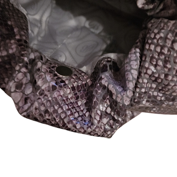 Brighton Snakeskin Hobo Shoulder Bag in Warm Grey and Black, Excellent Condition - Picture 15 of 15